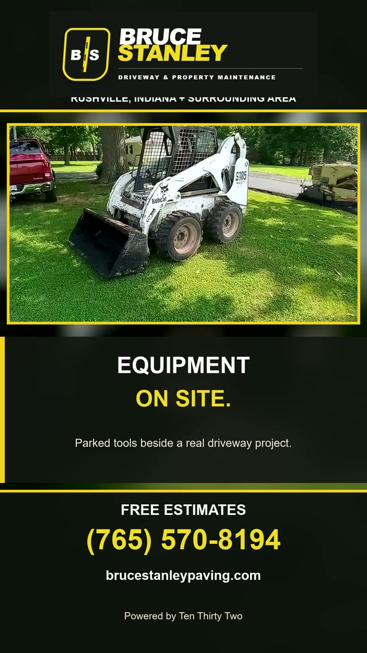 Parked paving equipment at a Bruce Stanley driveway project
